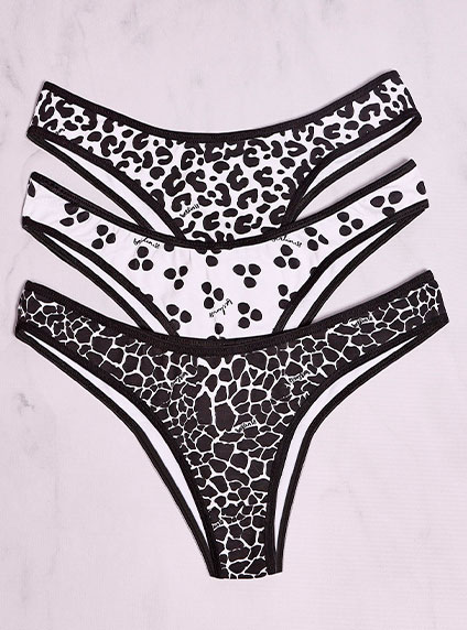 184/609 | Pack X3 Colaless Algodon Media Cola Estampada Wild