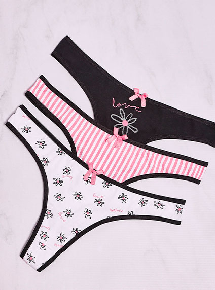 184/640 | Pack De 3  Colaless De Algodón Y Lycra  Estampado