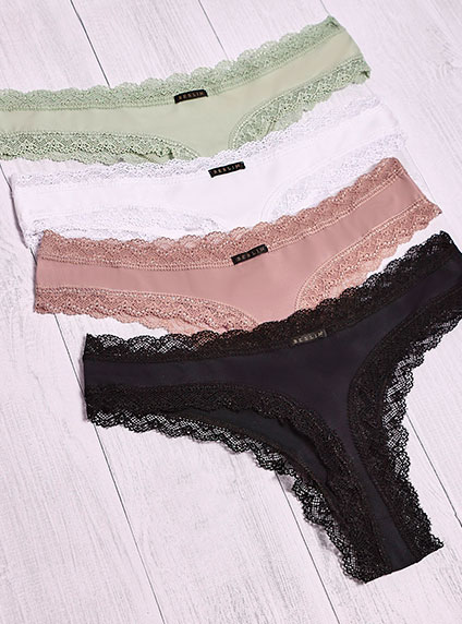 184/65 | Pack De 3 Colaless De Microfibra Con Onda De Puntilla