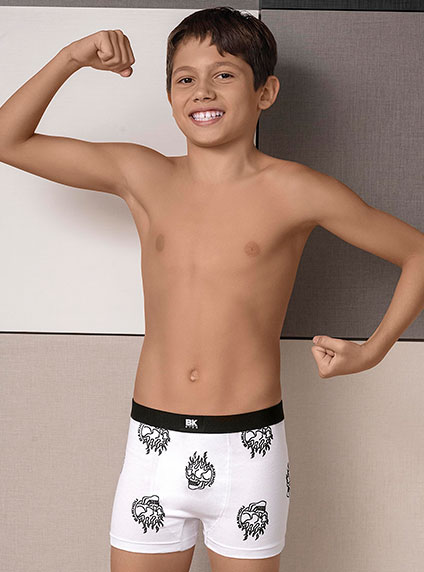 520/4045 | Boxer Nino Algodon Y Lycra. Estampado Calavera